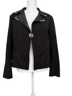 Insight NY Black with Silver Accents Women's Structured Moto Jacket